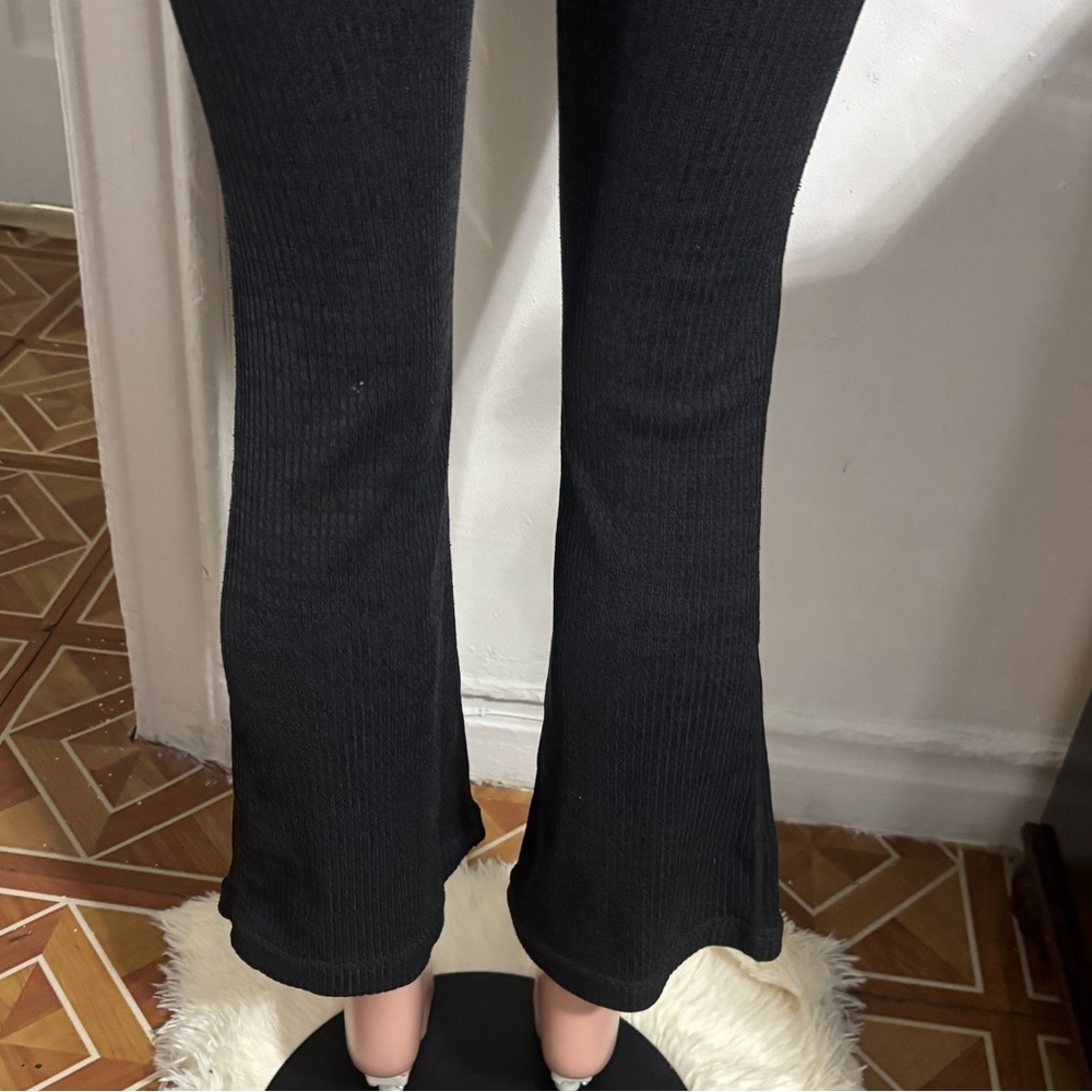ECHT Women’s Black Ribbed Flare Pants - Picture 7 of 12